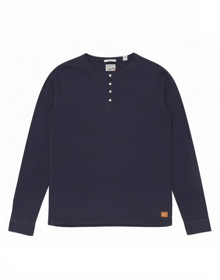 Top da uomo Scotch & Soda a maniche lunghe grande in cotone blu navy