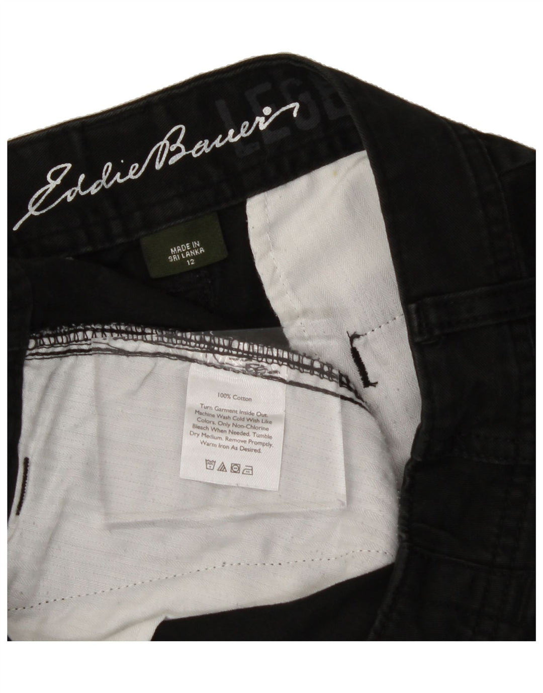EDDIE BAUER Womens Chino Shorts US 12 Large W34  Black Cotton Vintage Eddie Bauer and Second-Hand Eddie Bauer from Messina Hembry 