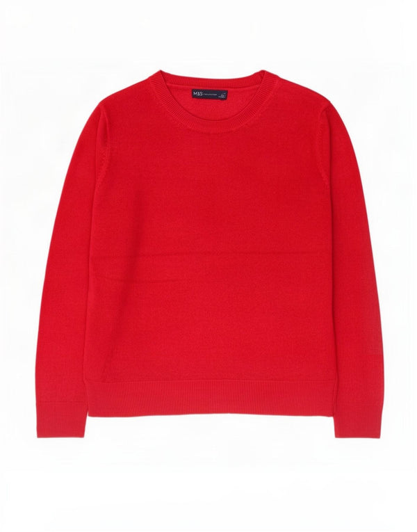 Marks & Spencer Womens Boat Neck Jumper Sweater UK 14 Medium Pink Acrylic