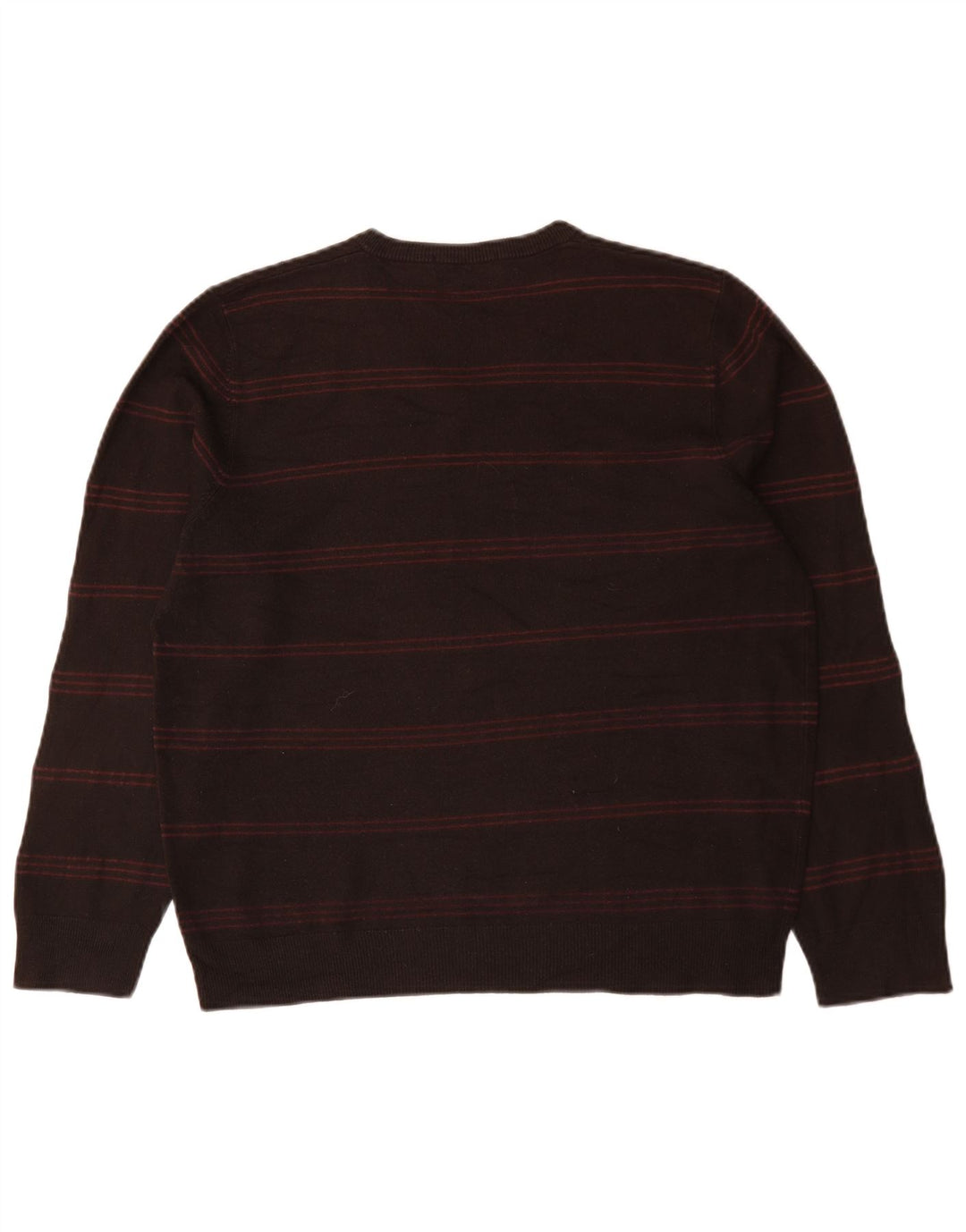 Marks & Spencer Maglione da uomo con scollo a V blu Harbour a righe marroni grandi