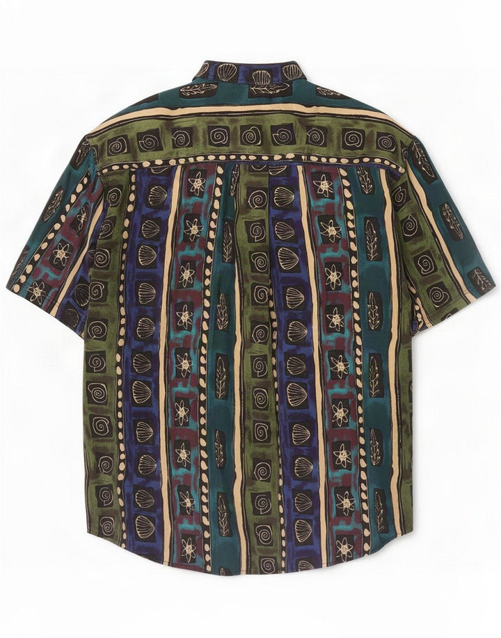 Angelo Litrico Camicia a maniche corte da uomo grande multicolore geometrica