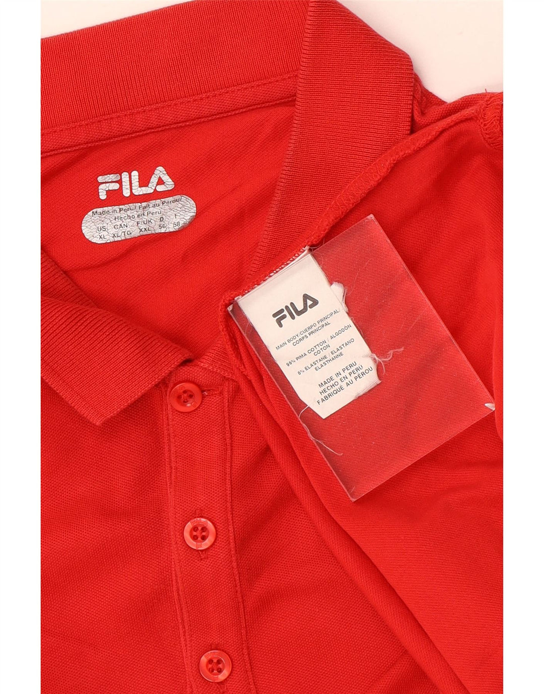 Polo da uomo Fila 2XL in cotone rosso