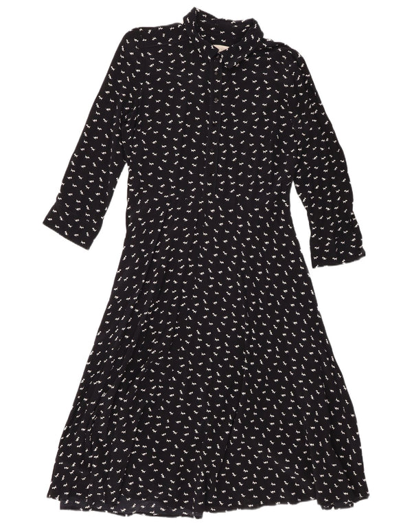 Abito a trapezio da donna con maniche a 3/4 Hobbs UK 12 medio blu navy stampa animalier