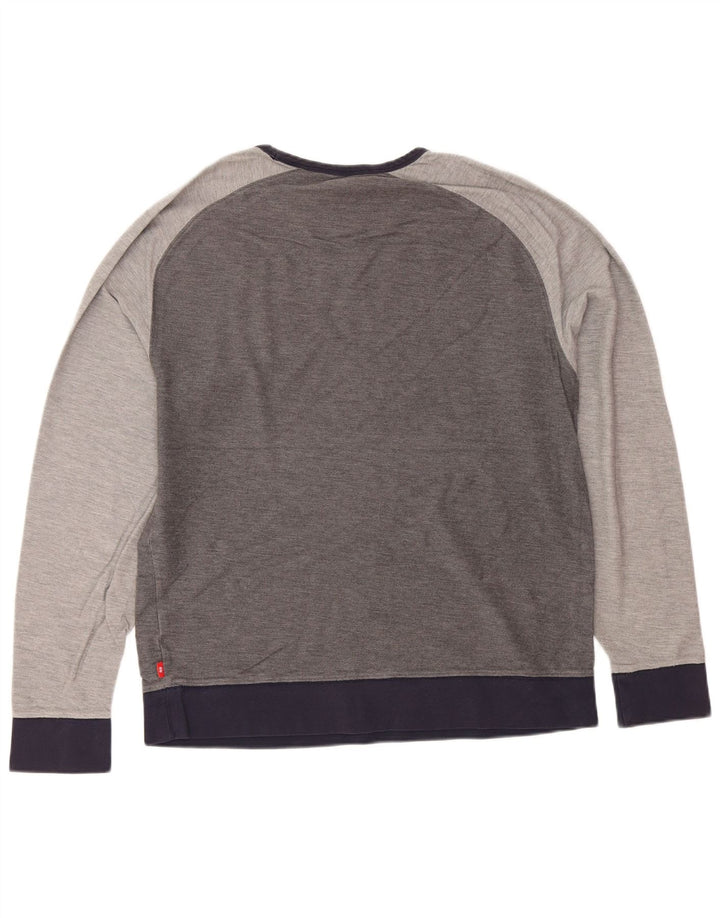 Felpa da uomo IZOD in cotone color block grigio medio