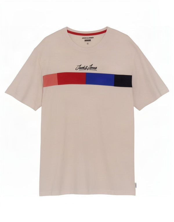 Jack & Jones T-shirt grafica da uomo con vestibilità regolare, 2XL, colore bianco