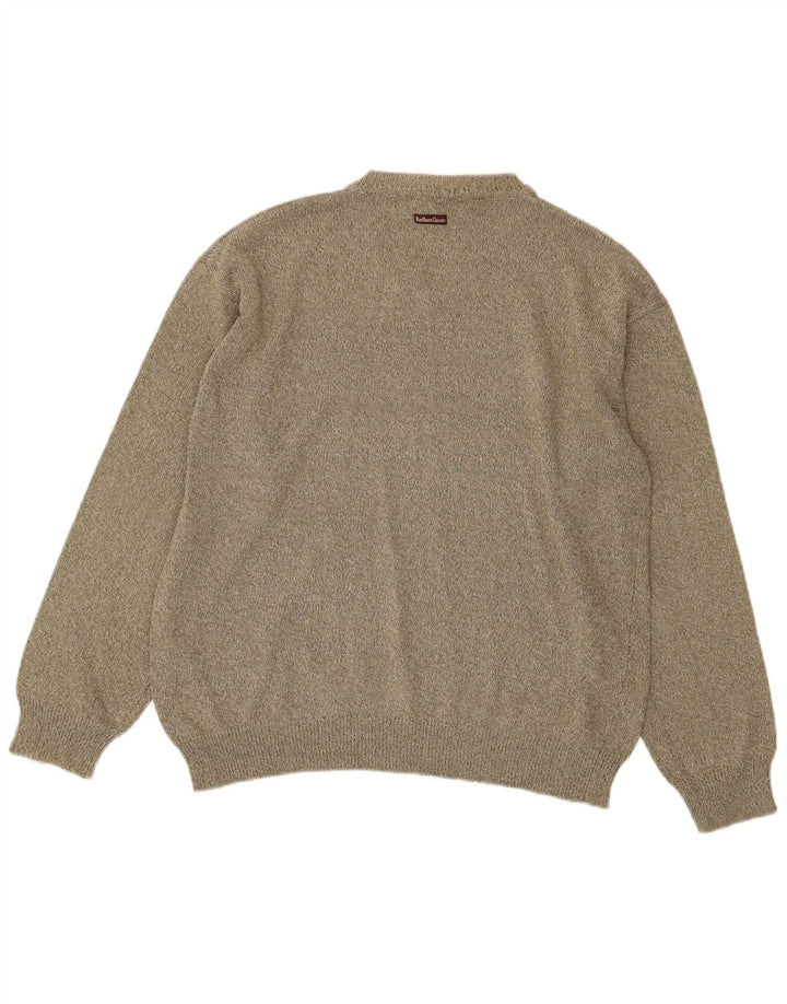 Marlboro Classics Maglione da uomo con scollo a V XL in cotone marrone