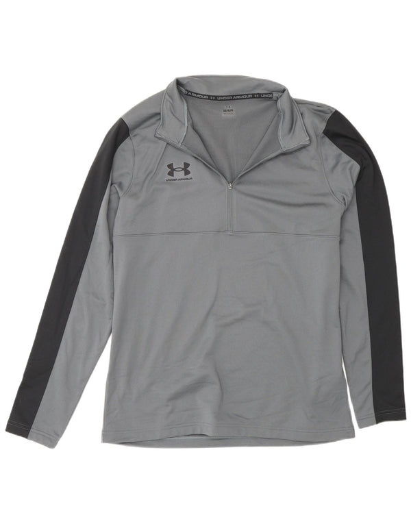 Under Armour Uomo Pullover con zip Collo della tuta Top Large Grigio Colourblock