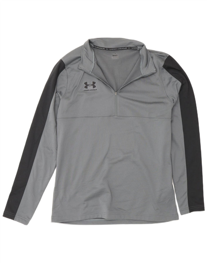 Under Armour Uomo Pullover con zip Collo della tuta Top Large Grigio Colourblock
