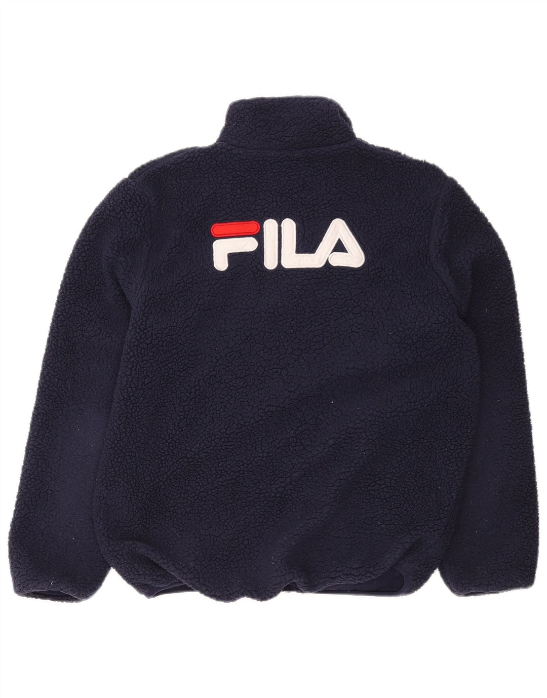Giacca in pile grafica oversize da donna FILA UK 6 XS poliestere blu navy