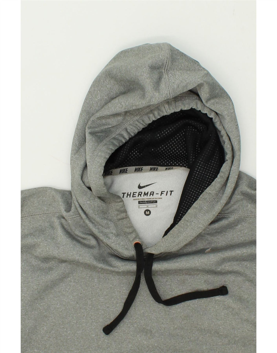 NIKE Mens Therma-Fit Hoodie Jumper Medium Grey Colourblock Polyester Vintage Nike and Second-Hand Nike from Messina Hembry 