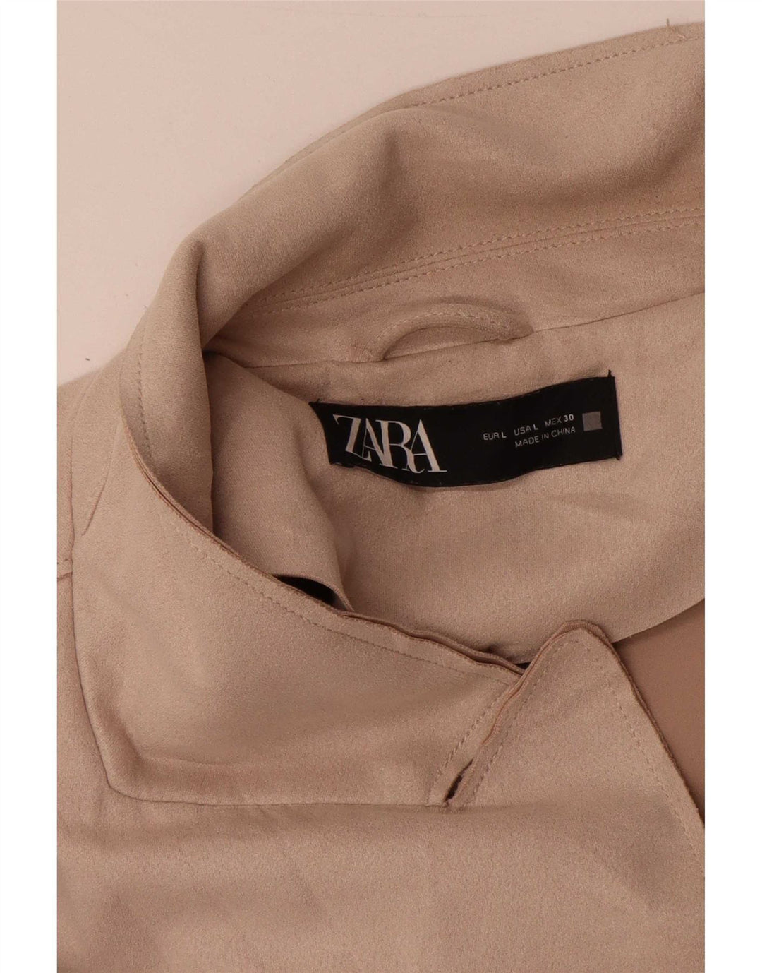 Gilet lungo da donna Zara UK 16 grande beige poliestere