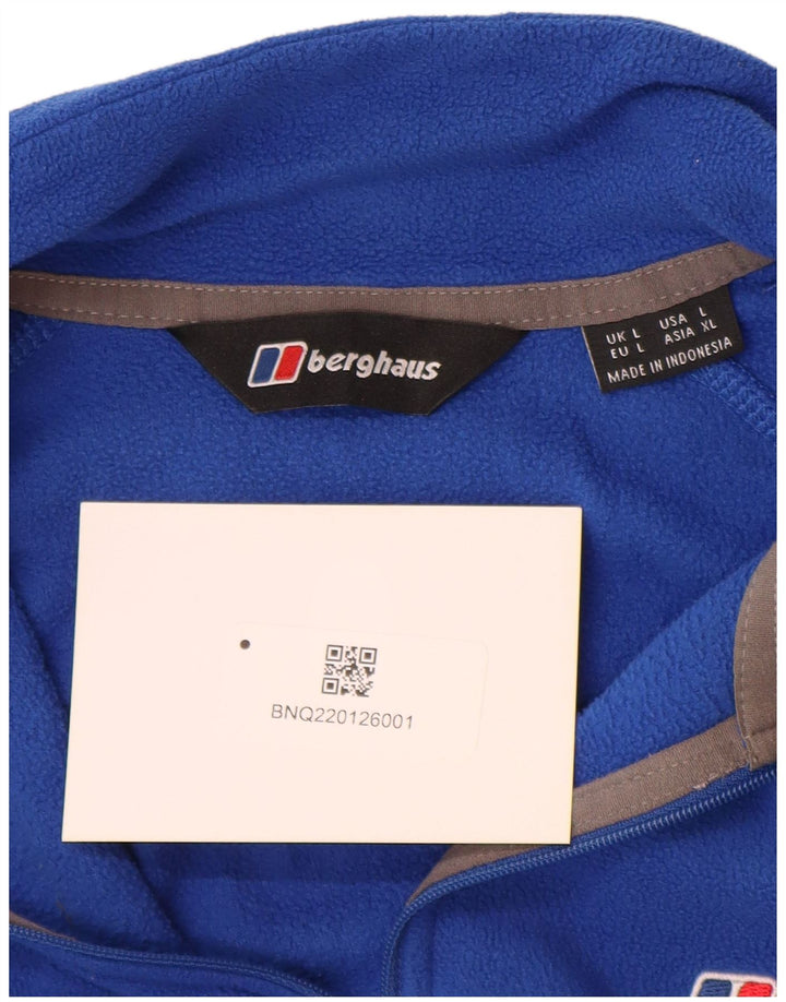 Maglione in pile da uomo Berghaus con zip e collo grande blu