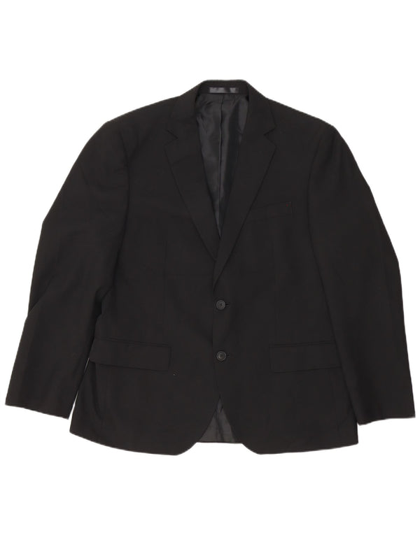 Giacca blazer corta da uomo Marks & Spencer a 2 bottoni UK 40 media nera