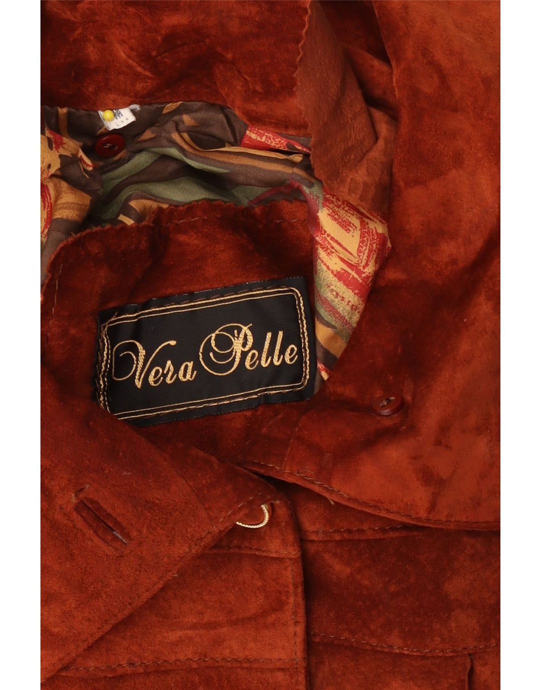 Soprabito vintage da donna oversize in pelle scamosciata con cappuccio UK 14 in pelle marrone medio