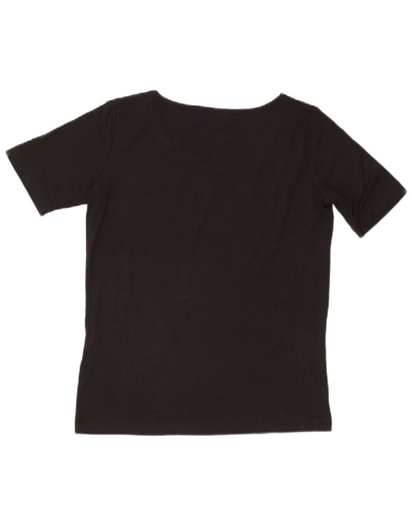 Luisa Spagnoli T-shirt da donna Top UK 14 Medium Black Viscosa
