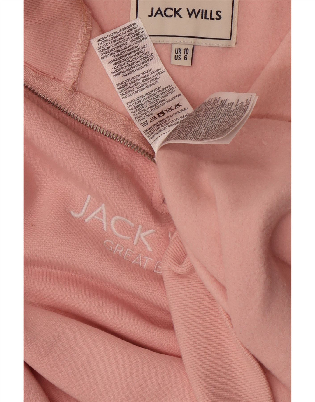 JACK WILLS Womens Oversized Graphic Sweatshirt Jumper UK 10 Small Pink