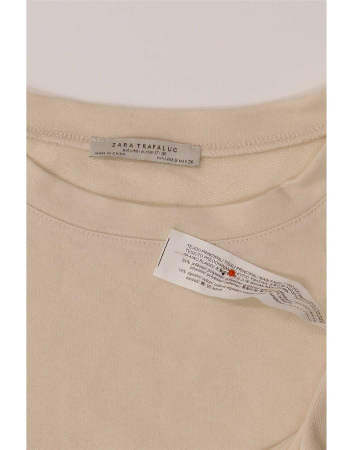 Top Zara da donna oversize a maniche lunghe UK 10 Small Beige Colourblock