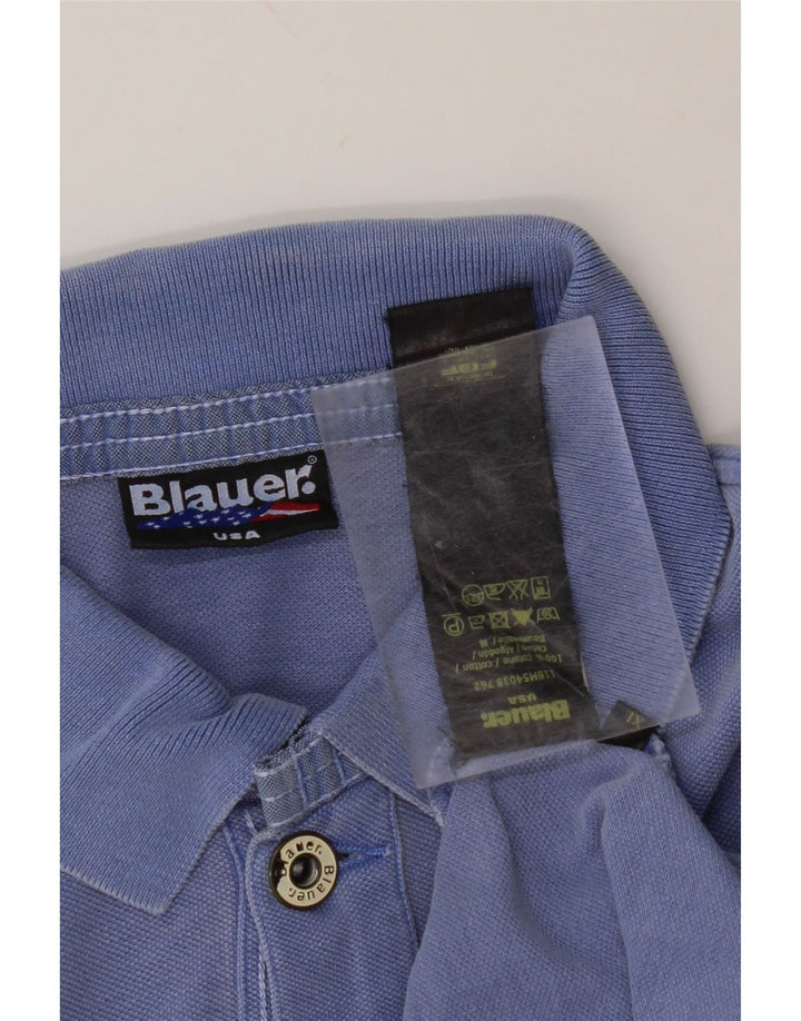 BLAUER Mens Polo Shirt XL Blue Cotton