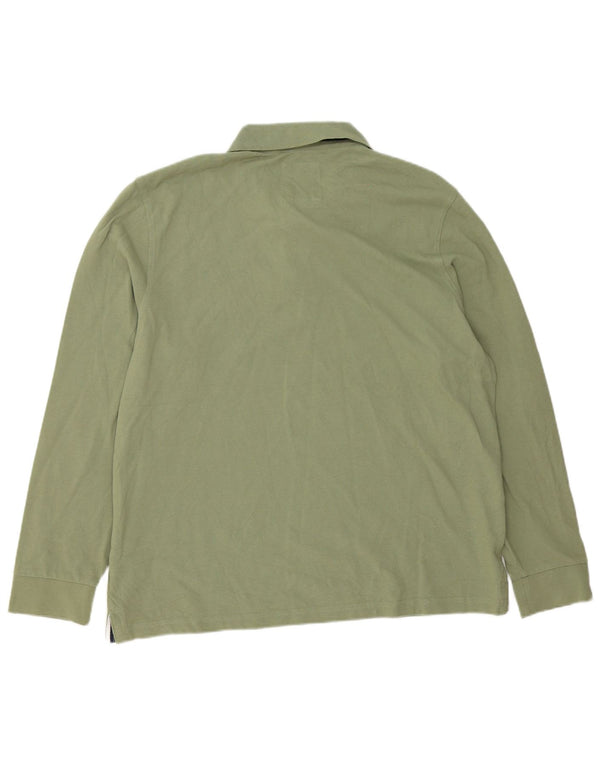 Crew Clothing Polo a maniche lunghe da uomo 2XL in cotone verde