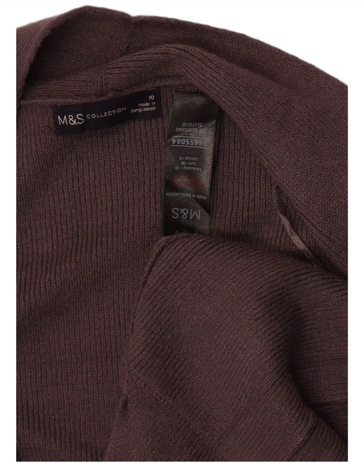 Maglione cardigan lungo da donna Marks & Spencer UK 10 piccolo viola