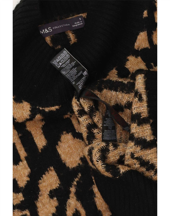 Maglione maglione a collo alto da donna Marks & Spencer UK 10 piccolo nero