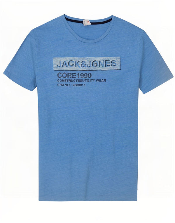 T-shirt grafica da uomo Jack & Jones Top XL in cotone chiazzato blu
