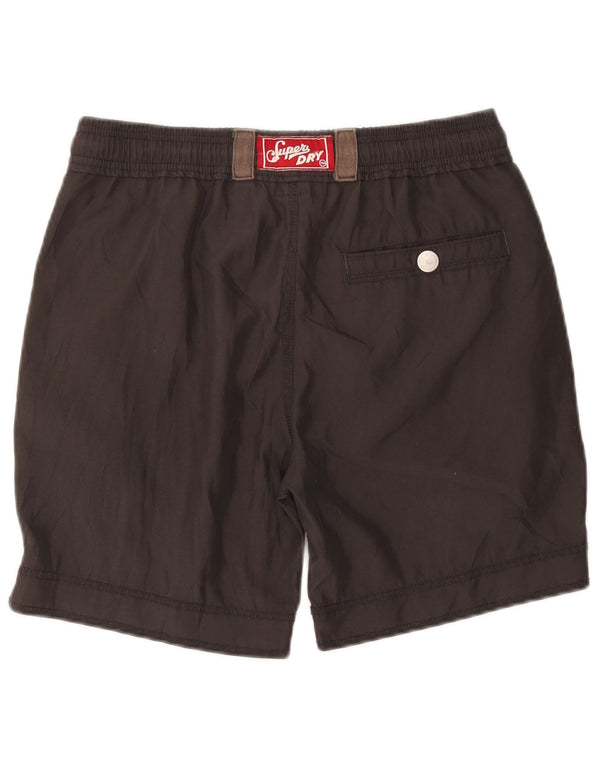 Pantaloncini da bagno grafici da uomo Superdry piccoli in poliestere grigio