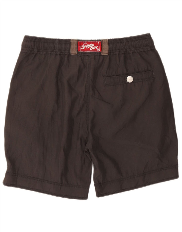 Pantaloncini da bagno grafici da uomo Superdry piccoli in poliestere grigio