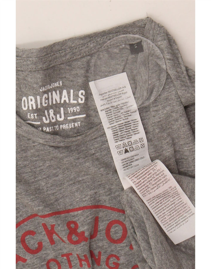 JACK & JONES Mens Graphic T-Shirt Top Small Grey Cotton Vintage Jack & Jones and Second-Hand Jack & Jones from Messina Hembry 