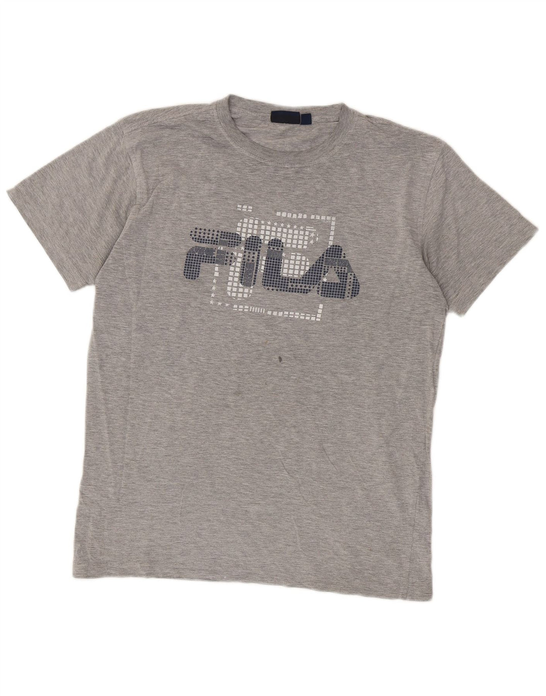 T-shirt grafica da uomo Fila Top in cotone grigio medio