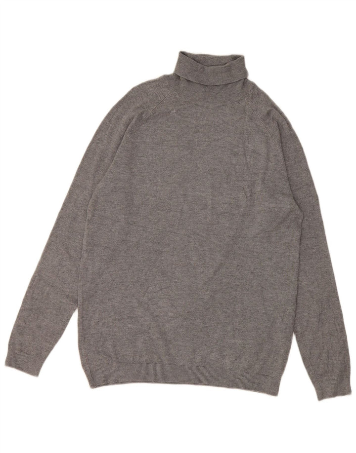 Maglione Zara da uomo a collo alto in viscosa grigio medio