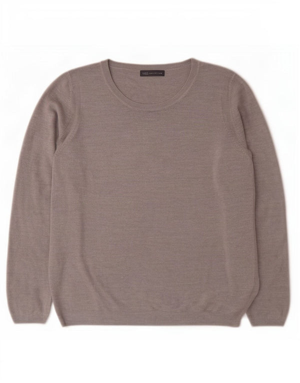 Maglione maglione con scollo a barca da donna Marks & Spencer UK 18 XL acrilico grigio