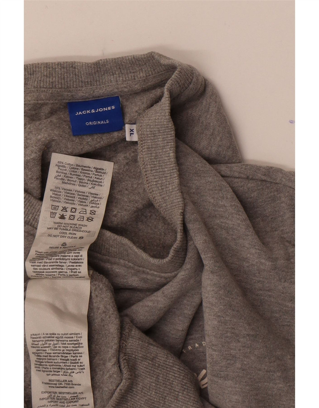 Jack & Jones Felpa da uomo Maglione XL Cotone chiazzato grigio