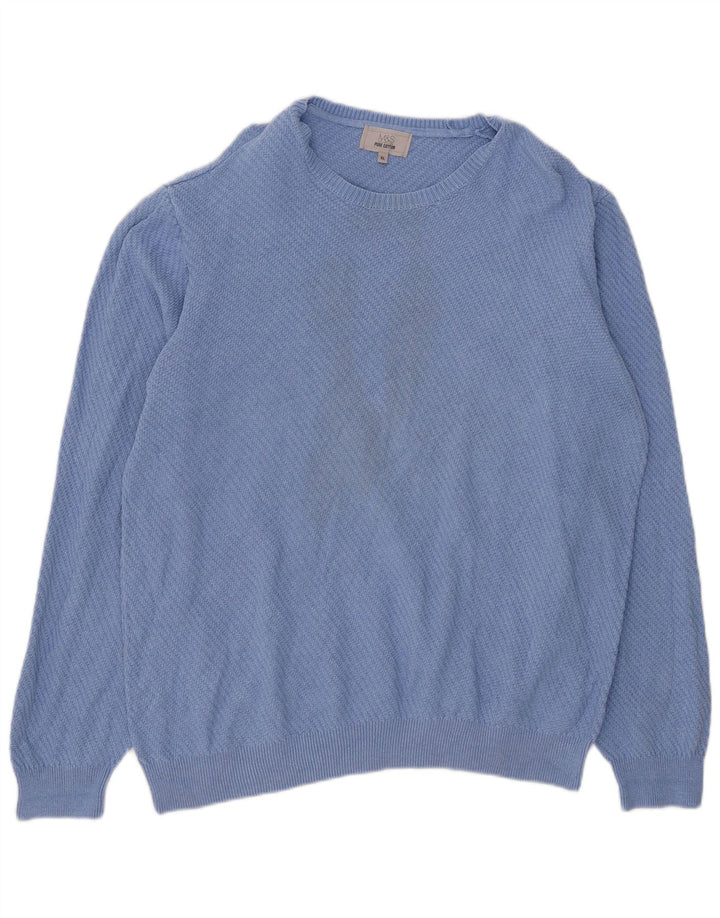 Maglione maglione con scollo a barca da uomo Marks & Spencer XL in cotone blu