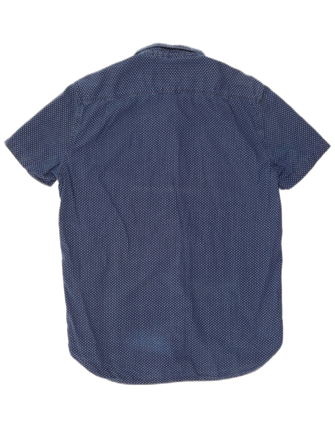 Camicia a maniche corte da uomo Superdry in cotone maculato blu medio