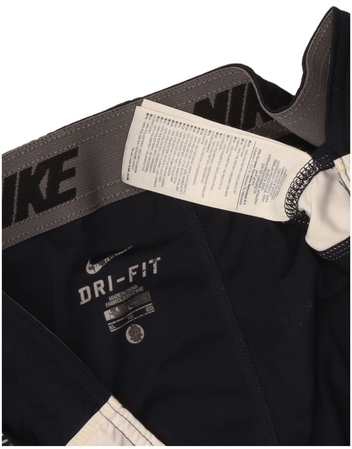 Pantaloncini sportivi Nike Dri Fit da uomo XL in poliestere color block blu navy