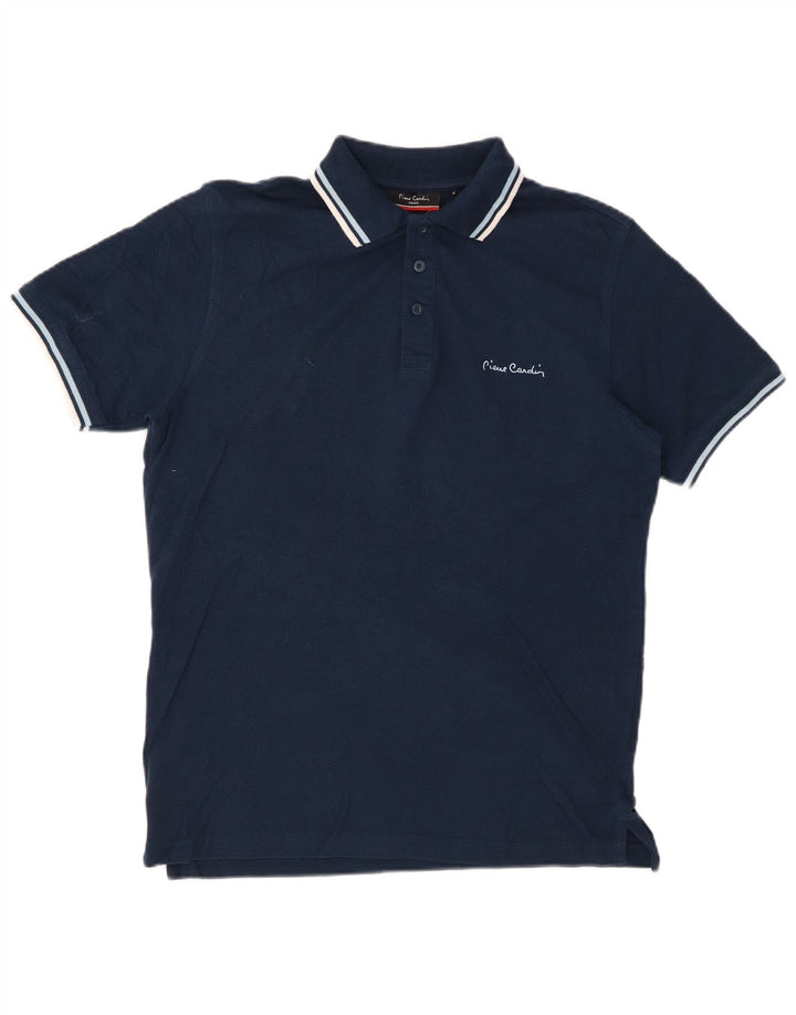 Polo da uomo dalla vestibilità regolare Pierre Cardin in cotone blu navy medio