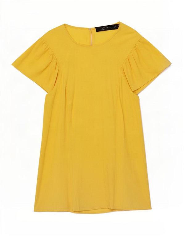 Camicetta Donna Zara Top UK 10 Piccola Gialla