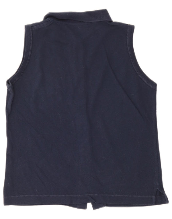 Lotto Womens Sleeveless Shirt Blouse UK 10 Small Navy Blue Cotton