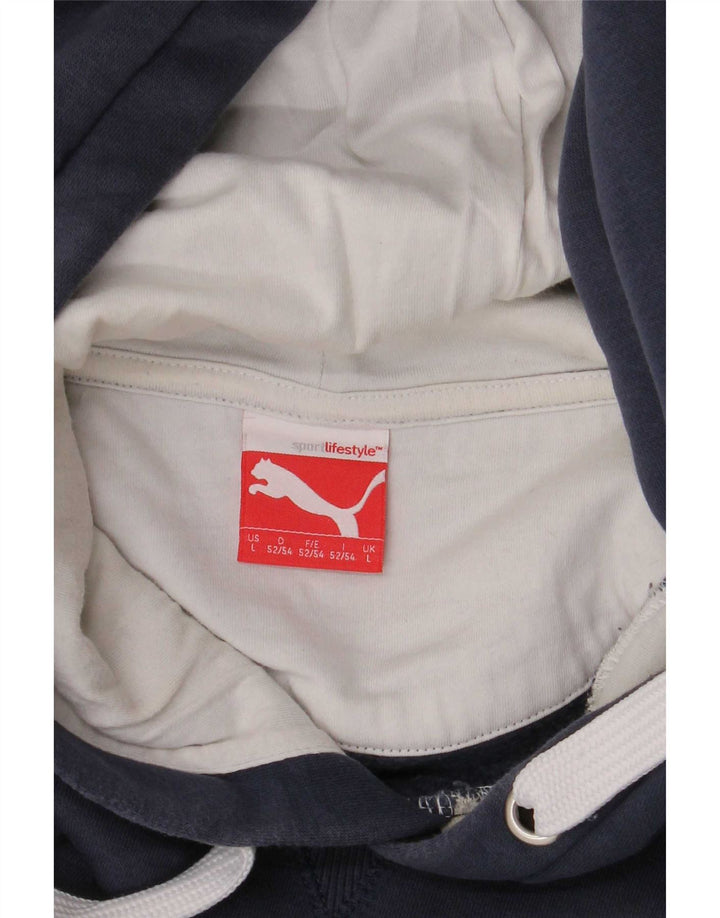 Felpa con cappuccio da uomo Puma Large blu navy color block