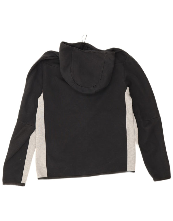 Felpa con cappuccio e zip Nike da uomo, piccola, in cotone color block nero