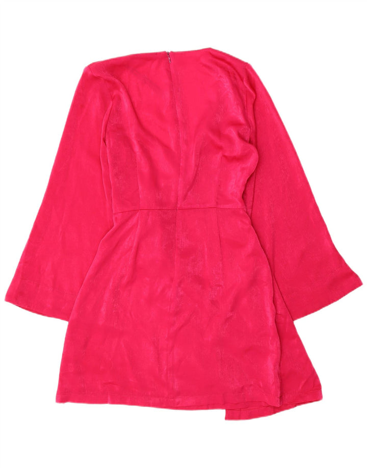 Abito tubino a maniche lunghe da donna Zara UK 10 piccolo poliestere rosa