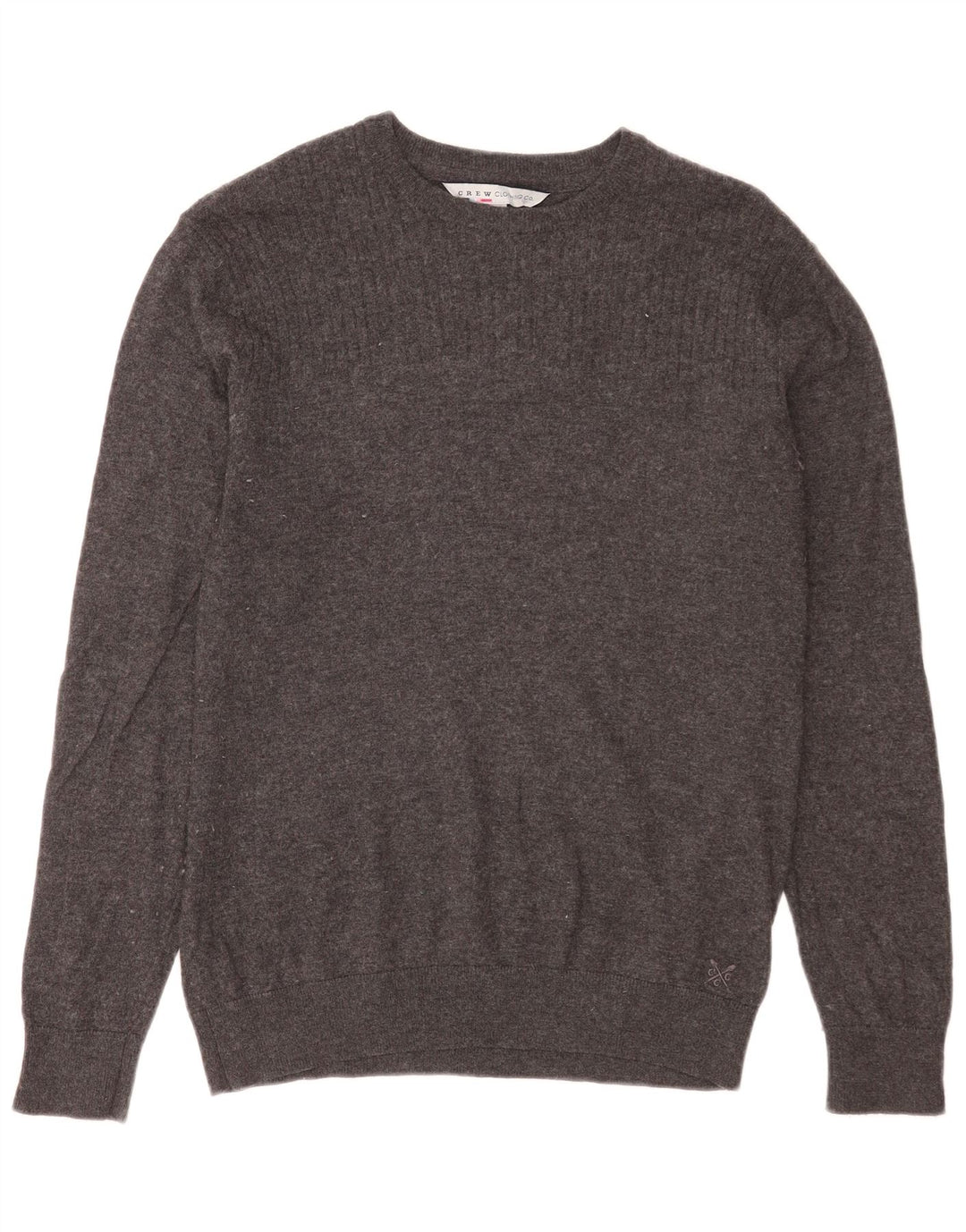 Crew Clothing Maglione da uomo con scollo a barca in nylon grigio medio