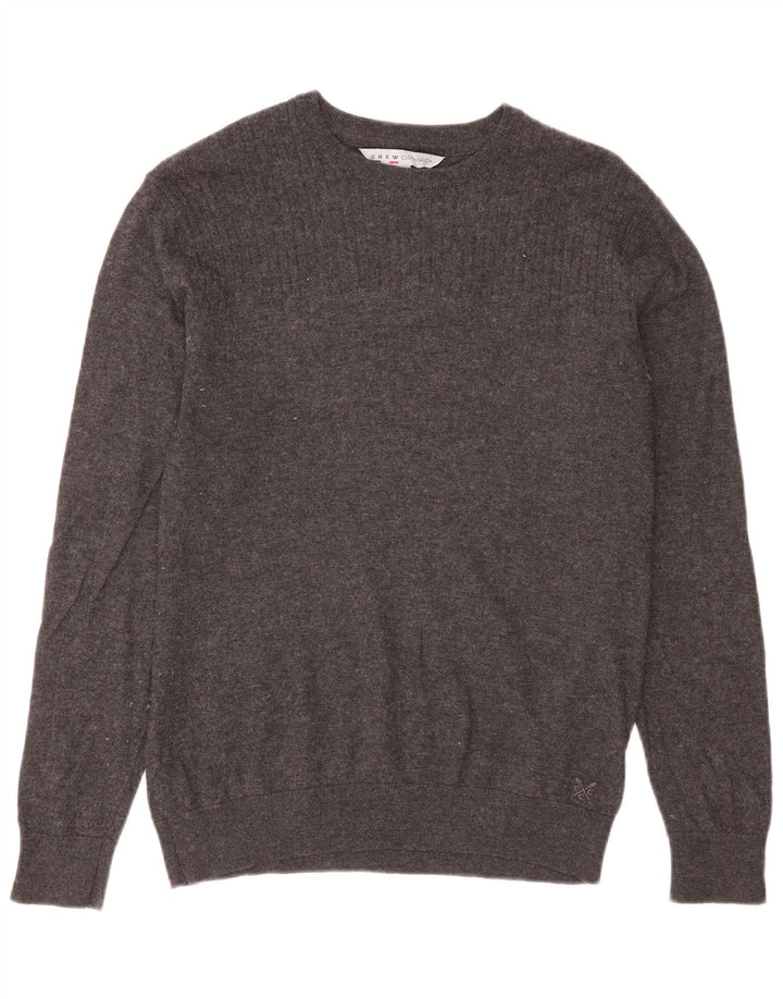 Crew Clothing Maglione da uomo con scollo a barca in nylon grigio medio