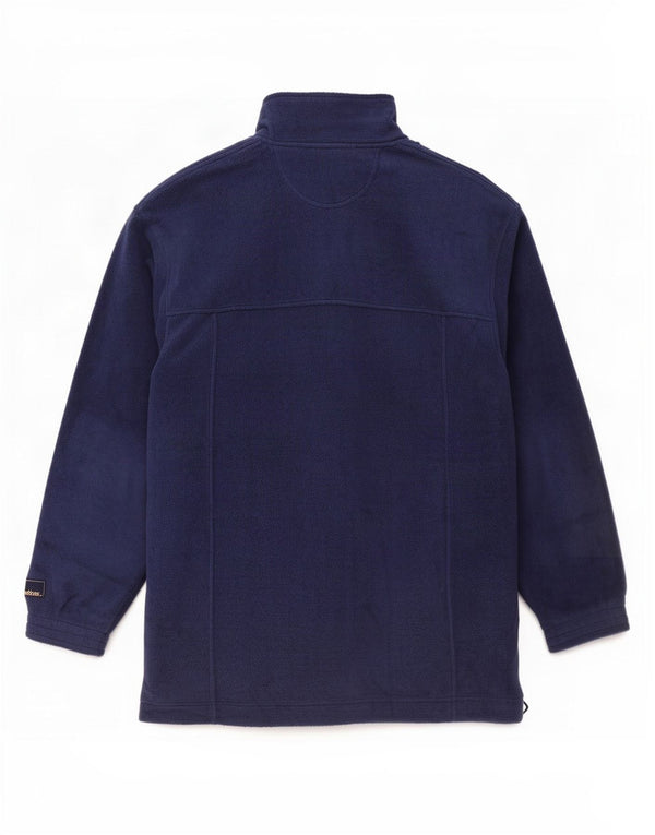 Maglione in pile da uomo con zip e collo Adidas UK 40/42 medio poliestere blu navy