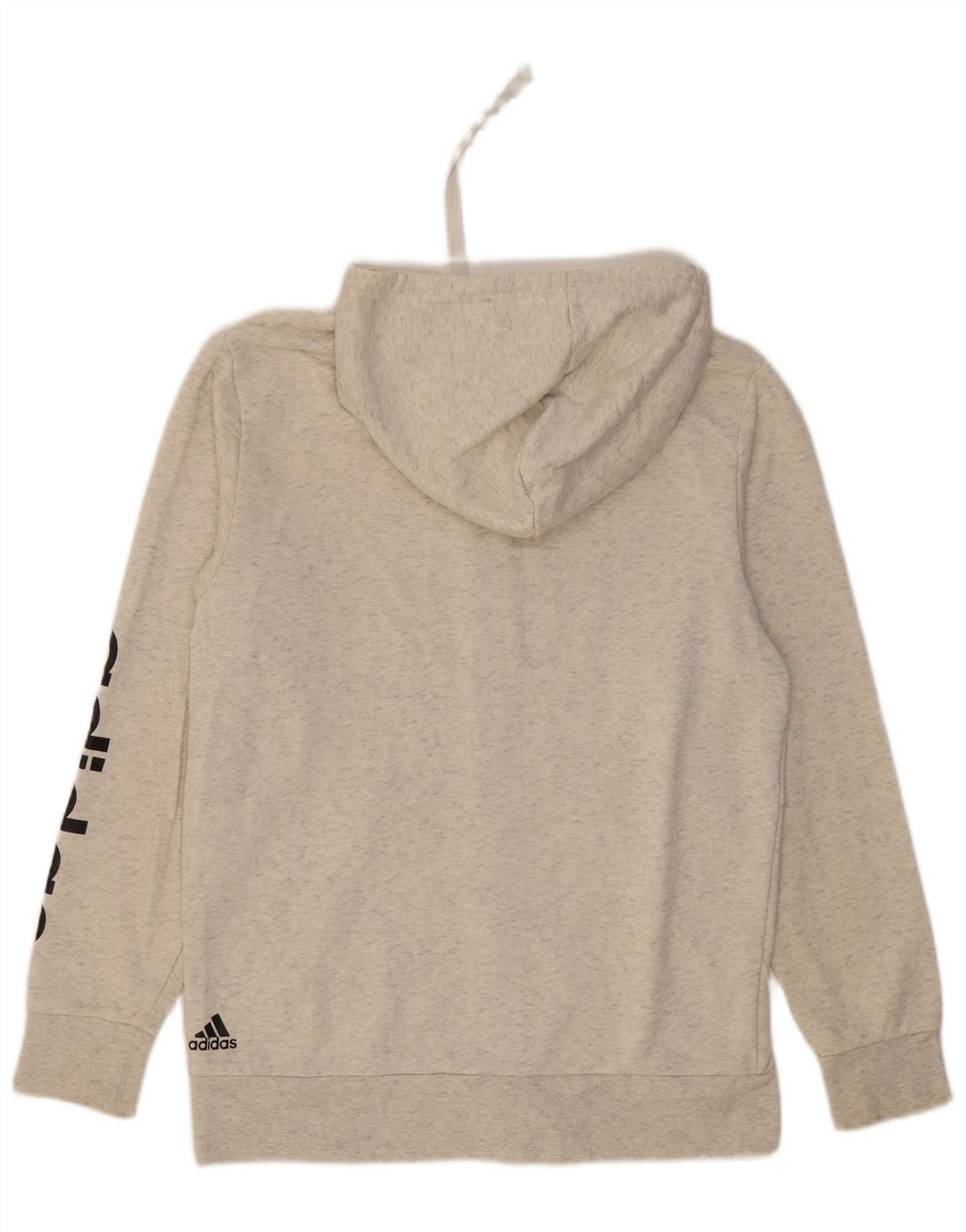 Maglione con cappuccio e zip grafica da uomo ADIDAS in cotone grigio medio