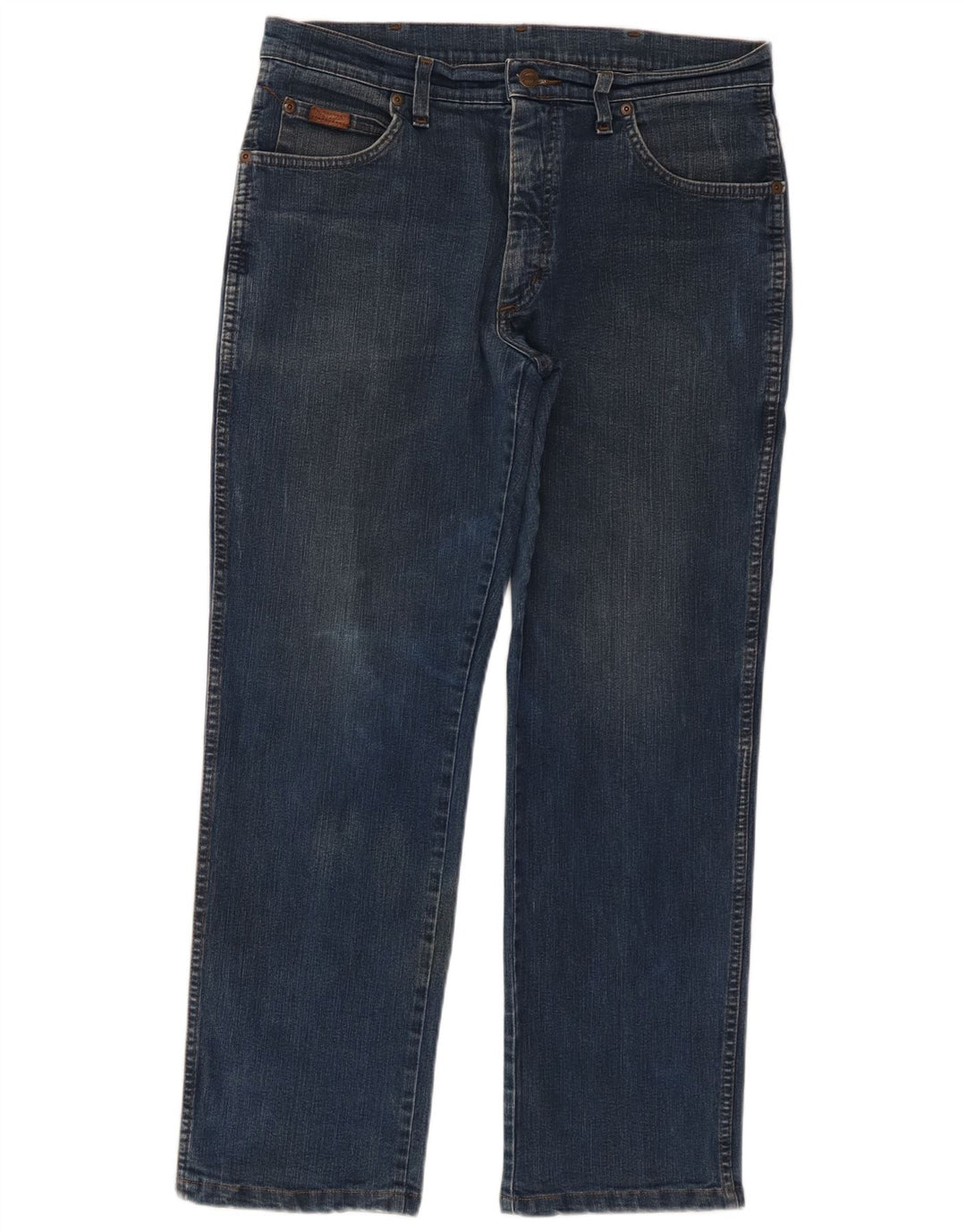 Jeans dritti elasticizzati Texas Wrangler da uomo W34 L30 cotone blu