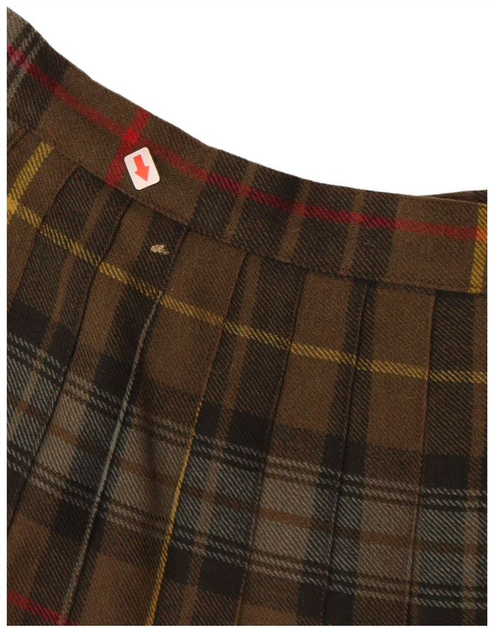 Gonna avvolgente da donna VINTAGE W28 scozzese medio color kaki