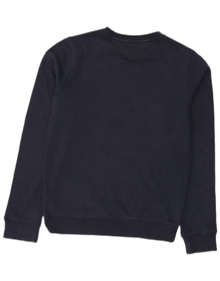 TOMMY HILFIGER Felpa grafica da uomo Maglione piccolo cotone blu navy