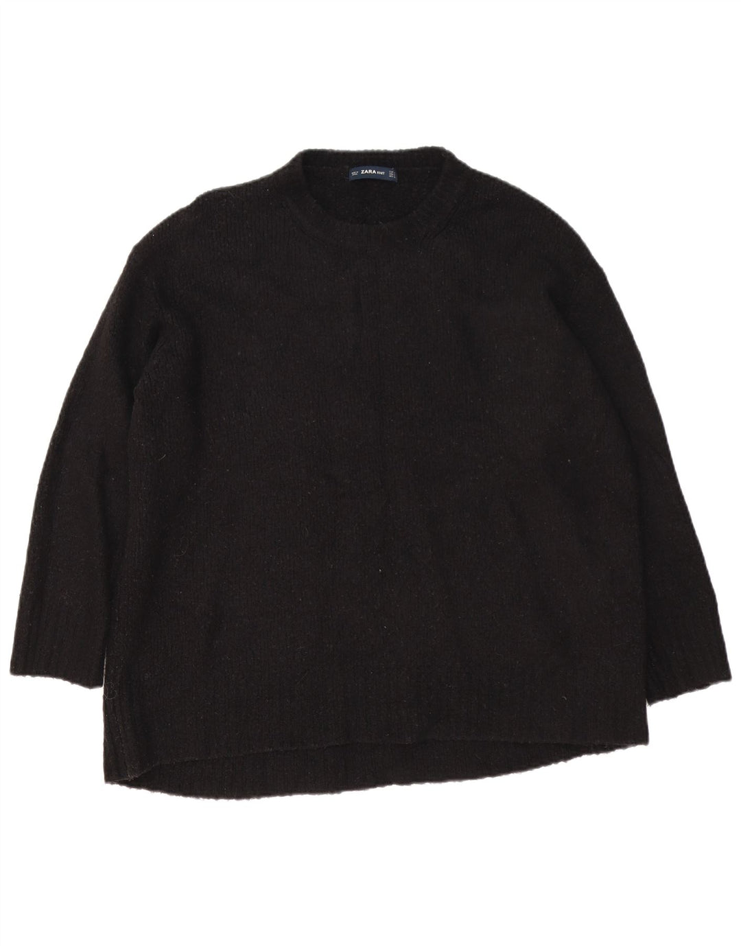 Maglione girocollo oversize da donna Zara UK 14 acrilico nero medio